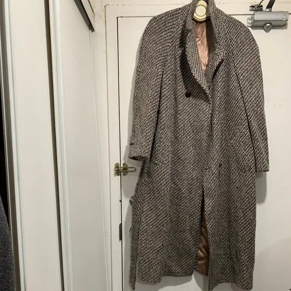 VINTAGE HARRY ROSEN DOUBLE BREAST TWEED TRENCH COATS SIZE M - Picture 12 of 16